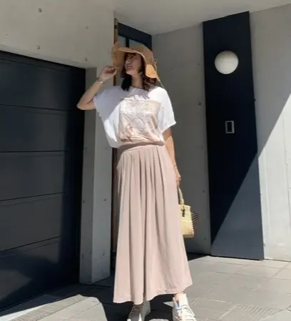夏の帽子コーデ