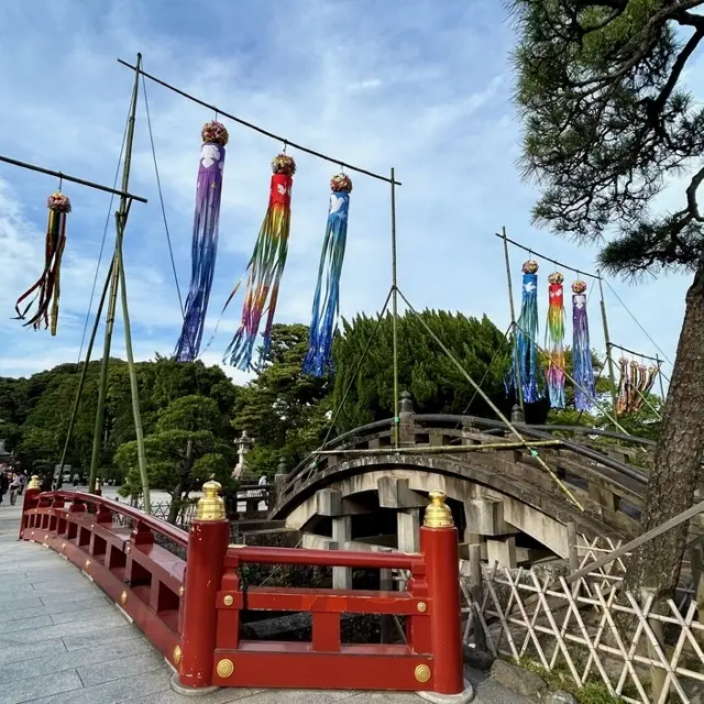 七夕の装いの鶴岡八幡宮