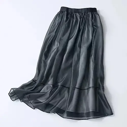 【50代 週末コーデ】シアーなスカートでの画像_4