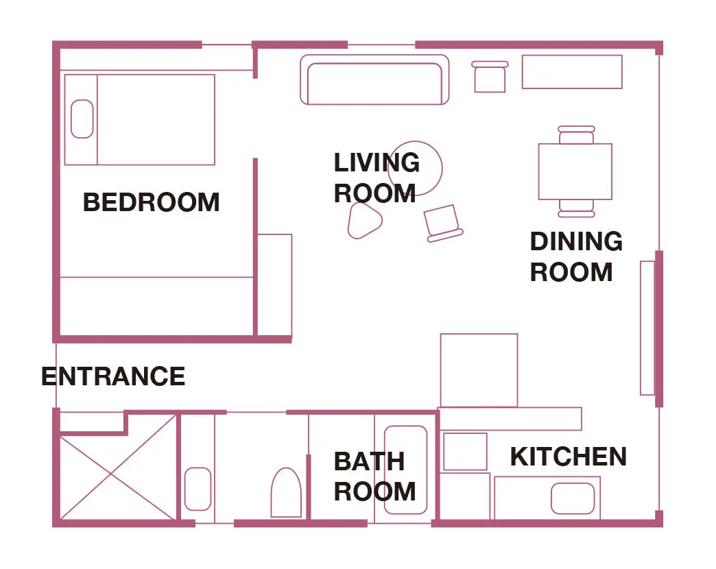 58㎡ スモールラグジュアリーな部屋　間取り図