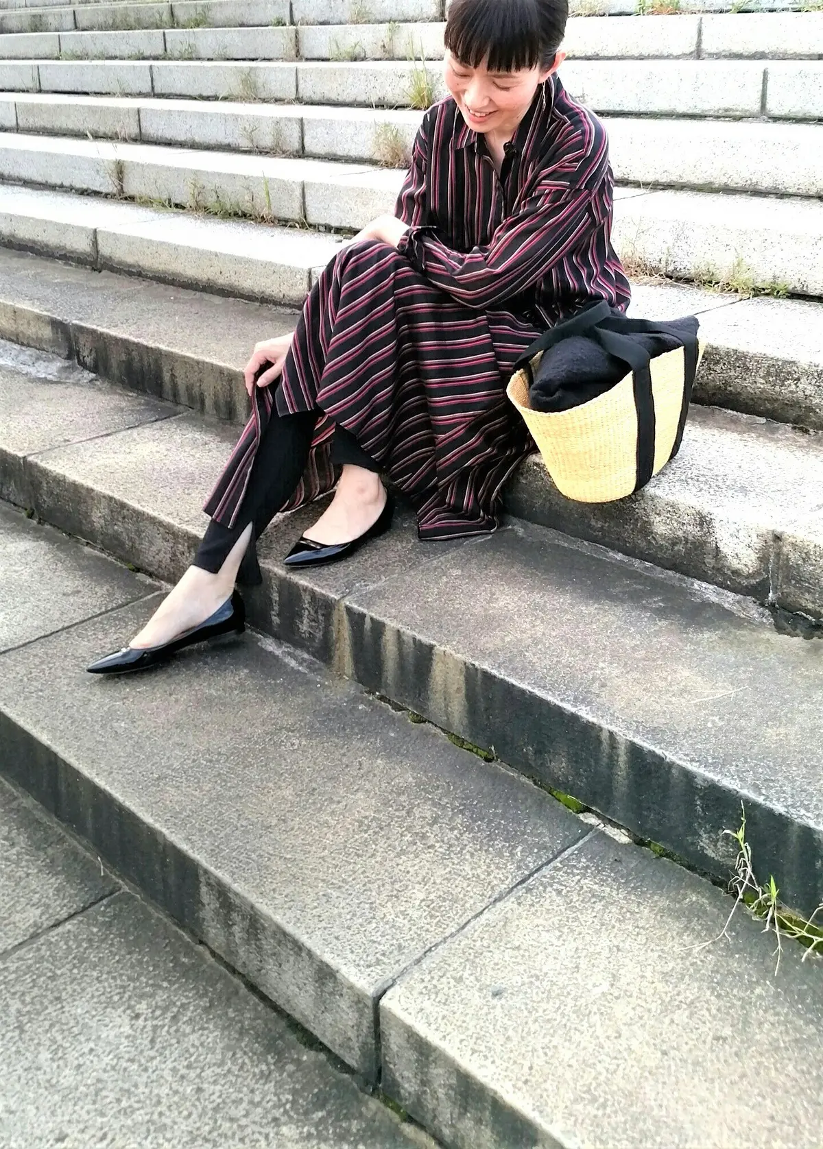 GUのレギンスと秋のワンピースの画像_2