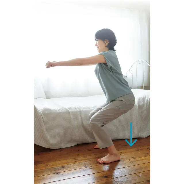 起き抜けスクワット！