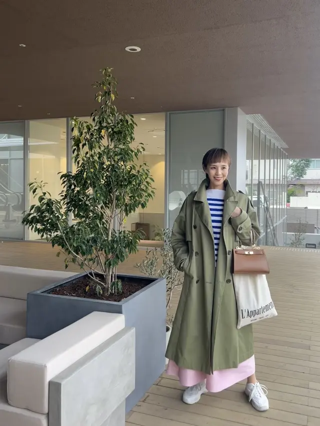 ピンク×カーキでお花見コーデの画像_6