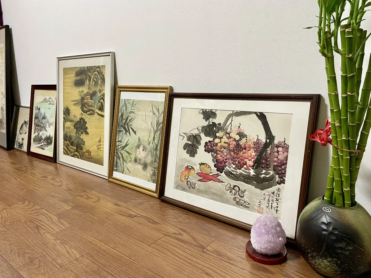 漢方アロマ施術と指導 漢方養成院、絵画、インテリア、室内、サロン内、中国絵画