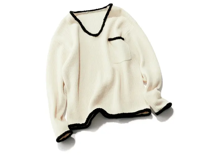 大人プレッピーなVネックニット