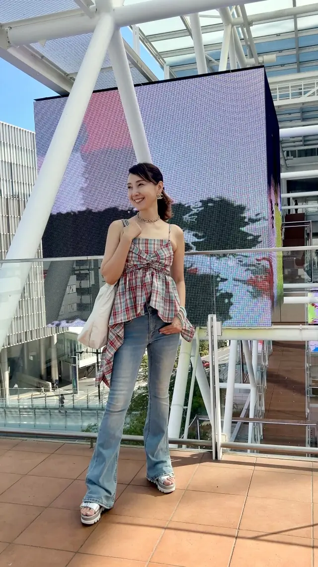 秋冬トレンドのチェック柄を主役にデニムでの画像_9