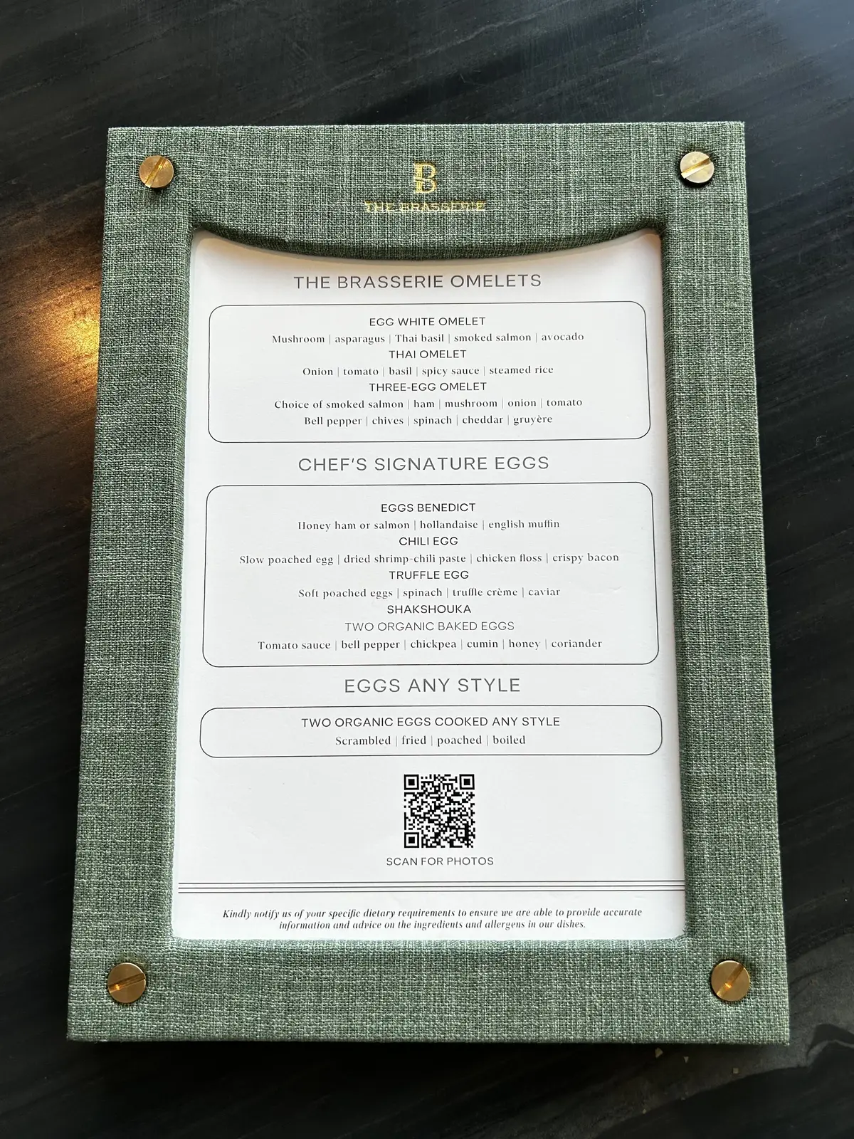 ウォルドーフアストリアの朝食　　メニュー　　Waldorf Astoria Bangkok