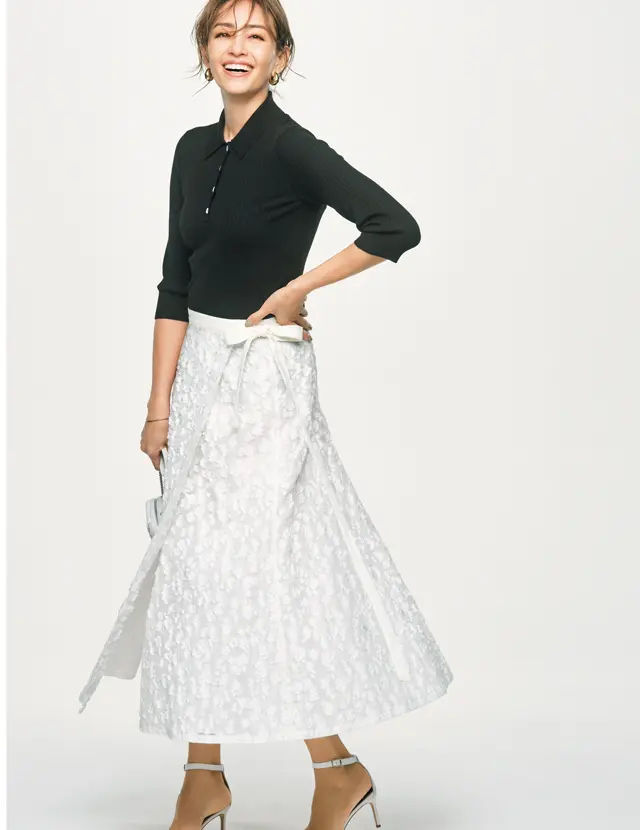 ブラミンクの花柄ジャカードスカートのRINA