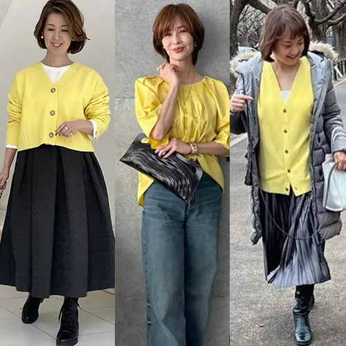 50代こそ着たい！明るい色が春のおしゃれを盛り上げる「イエローコーデ」3選