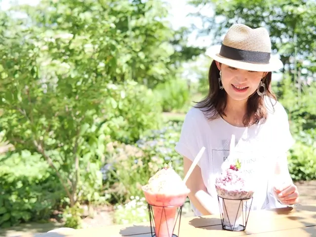 素敵なガーデンでかき氷を食べました