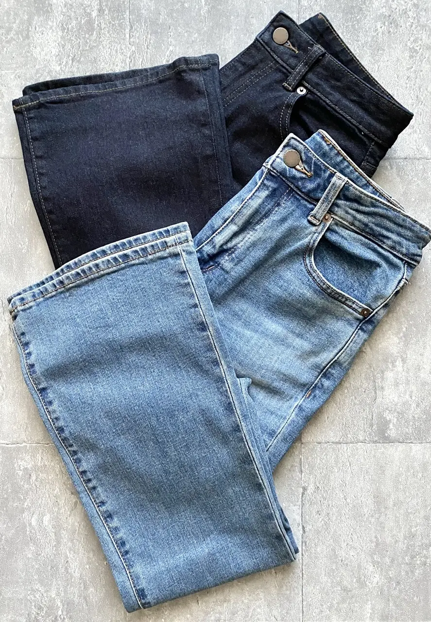 GUミドルライズフレアジーンズ