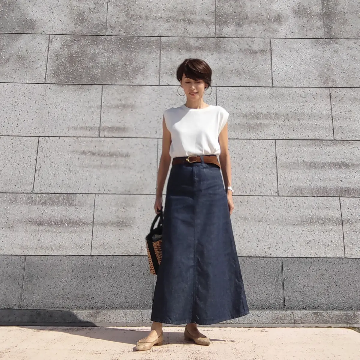 デニムスカート　ウォードブルー　