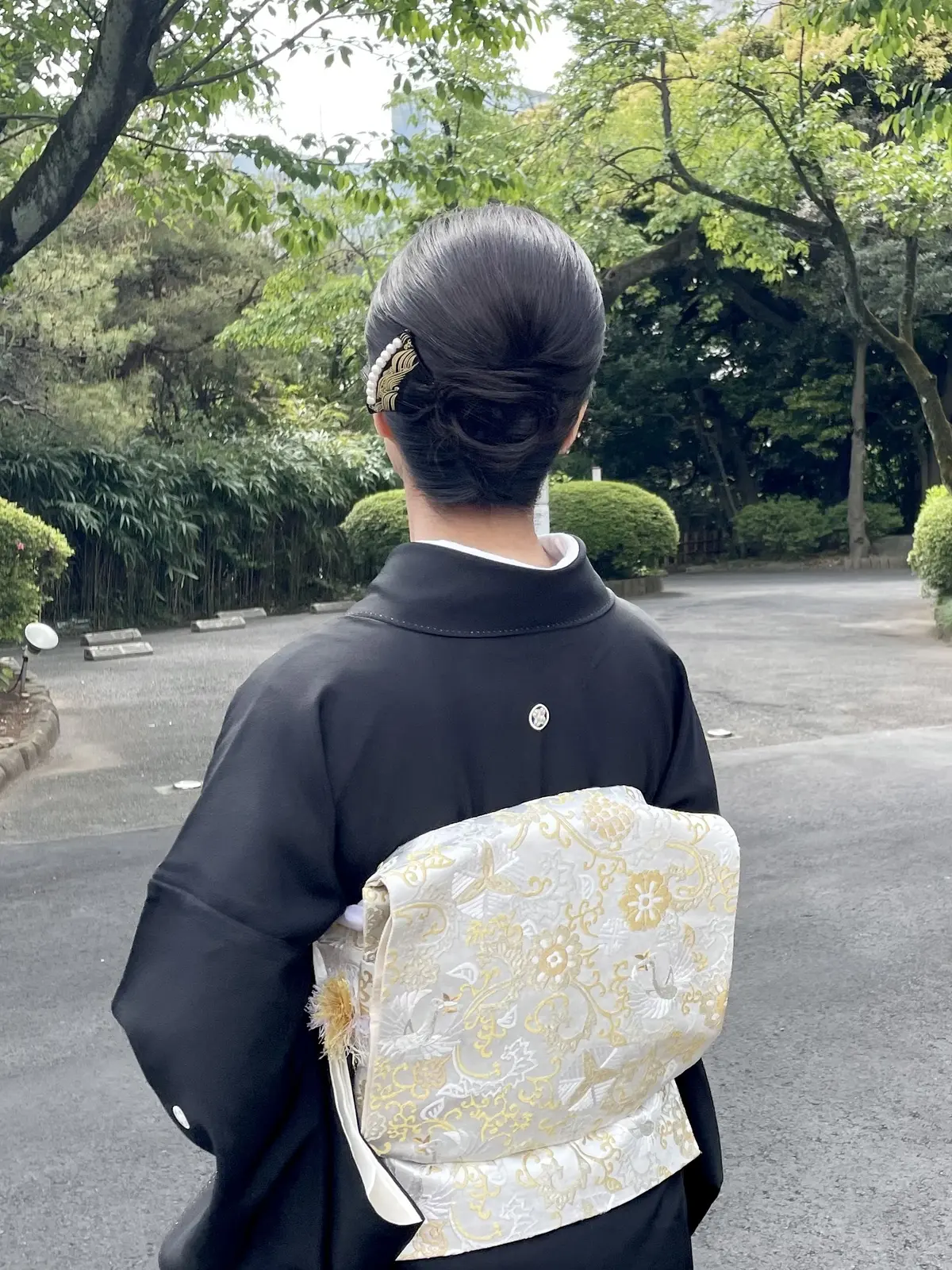 着物、黒留袖、結婚式、結婚式母の服、結婚式母の服装、、結婚式服装、母、お正月、ご挨拶、着物バッグ、帯、結婚式母の帯、お太鼓、お太鼓結び、紋付、紋付き