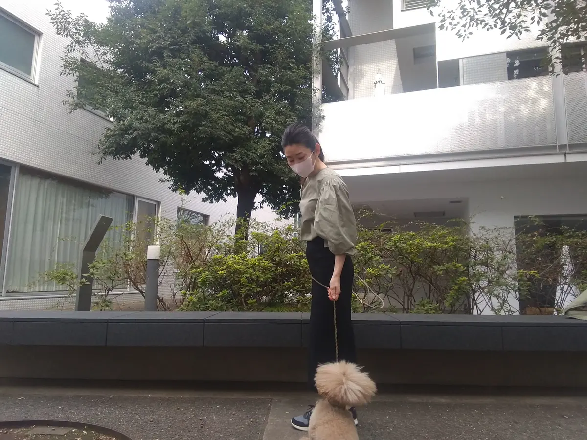 【ユニクロ】のスカートでワンコとお散歩の画像_3