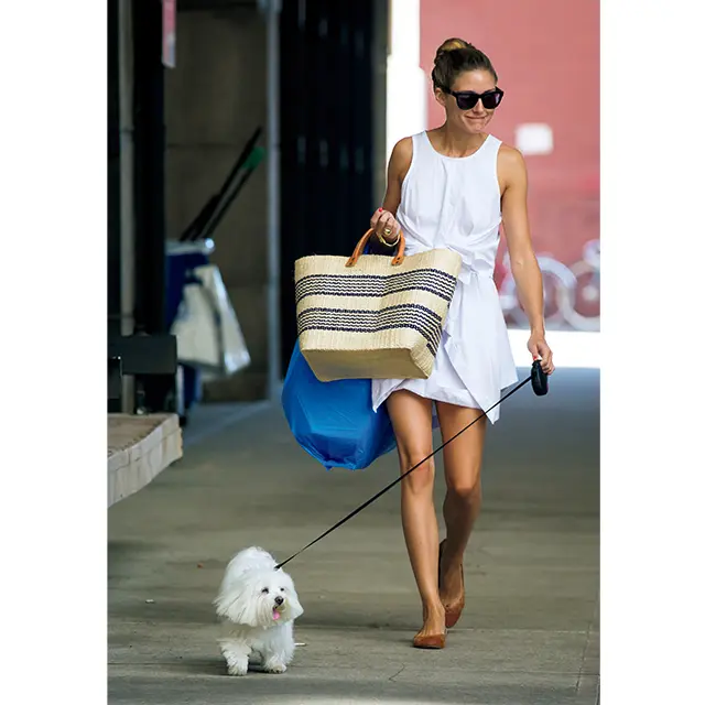 海外セレブのワンマイルスタイル withマーケットバッグ　Abaca USA/アフロ