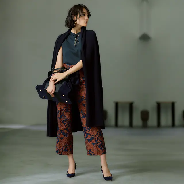 ネイビージャカードコーデ