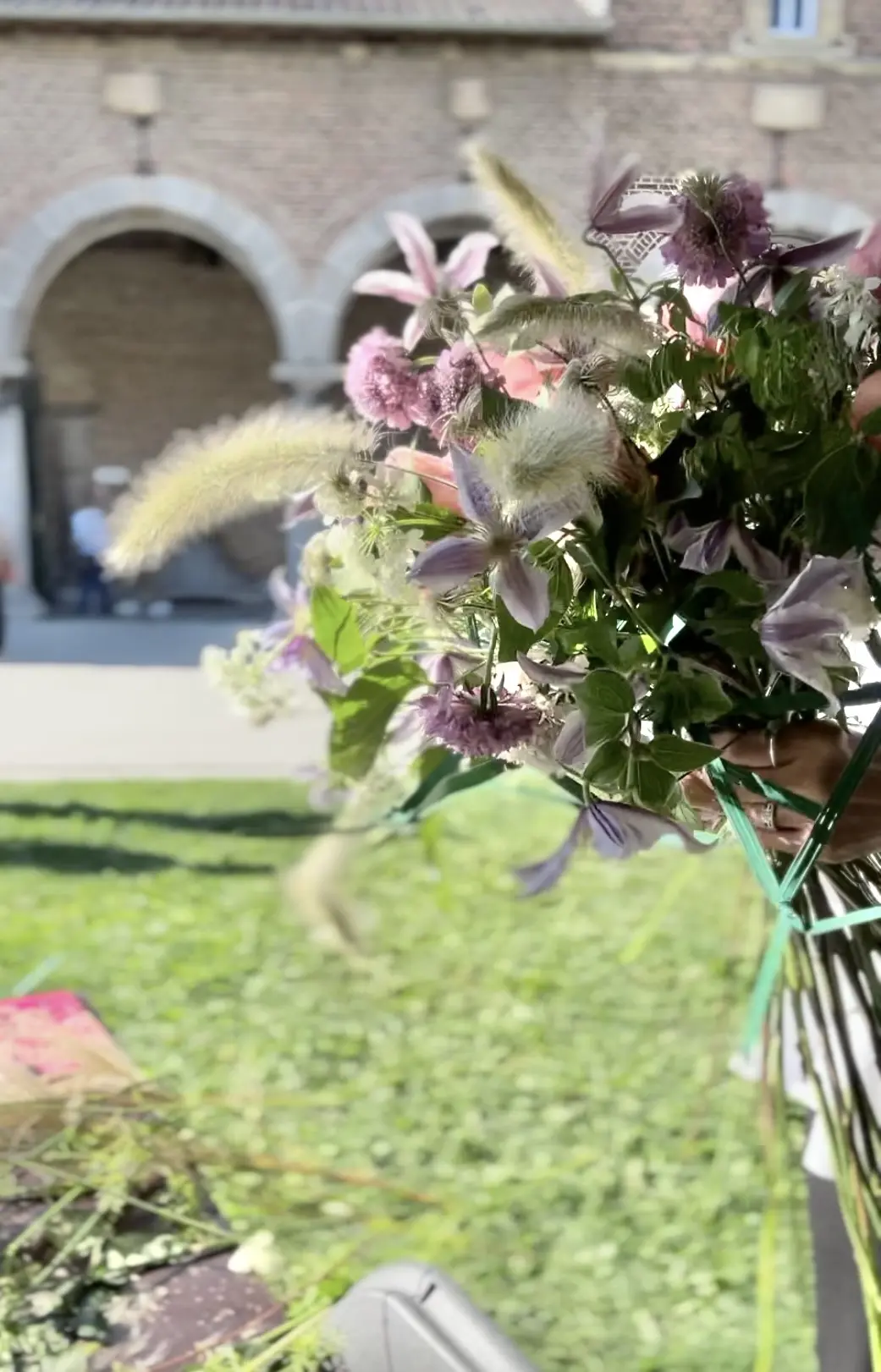 ブーケ　ブーケレッスン　ホルダーを使用したブーケ