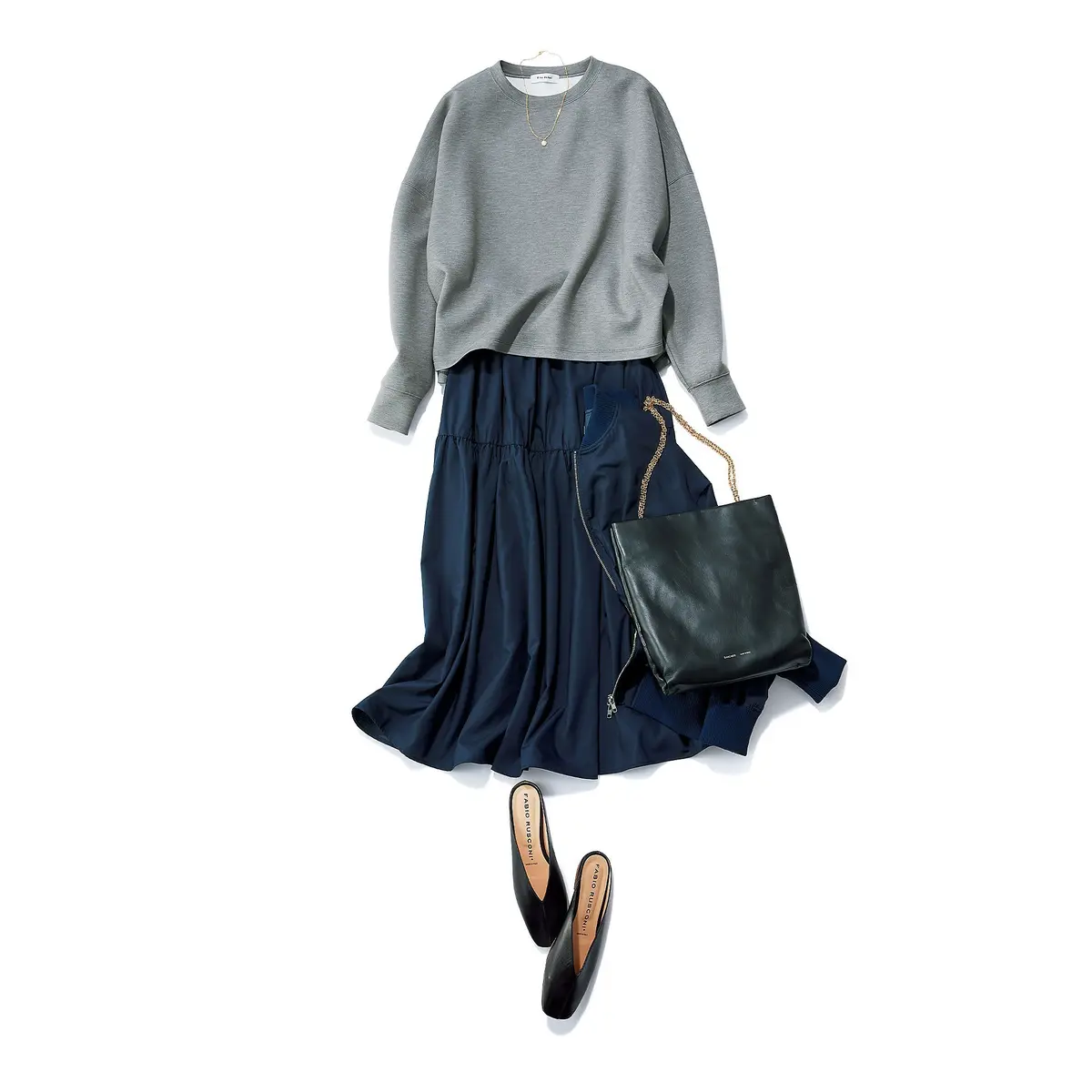 【STYLE14】E by éclat 大人スウェット×ティアードスカート