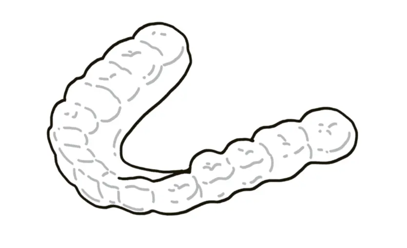 50代　歯ぎしり　対策　病院　マウスピース　イメージイラスト