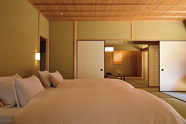 「はなれ天鼓」のみツインベッドを備えている。