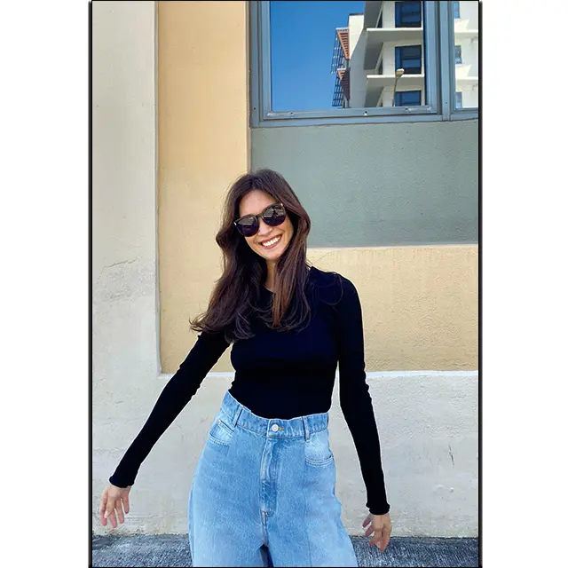 最近買った、ハ イウエスト＆バギーのジーンズ（GALLARDAGALANTE×K ayoko Murayama）。