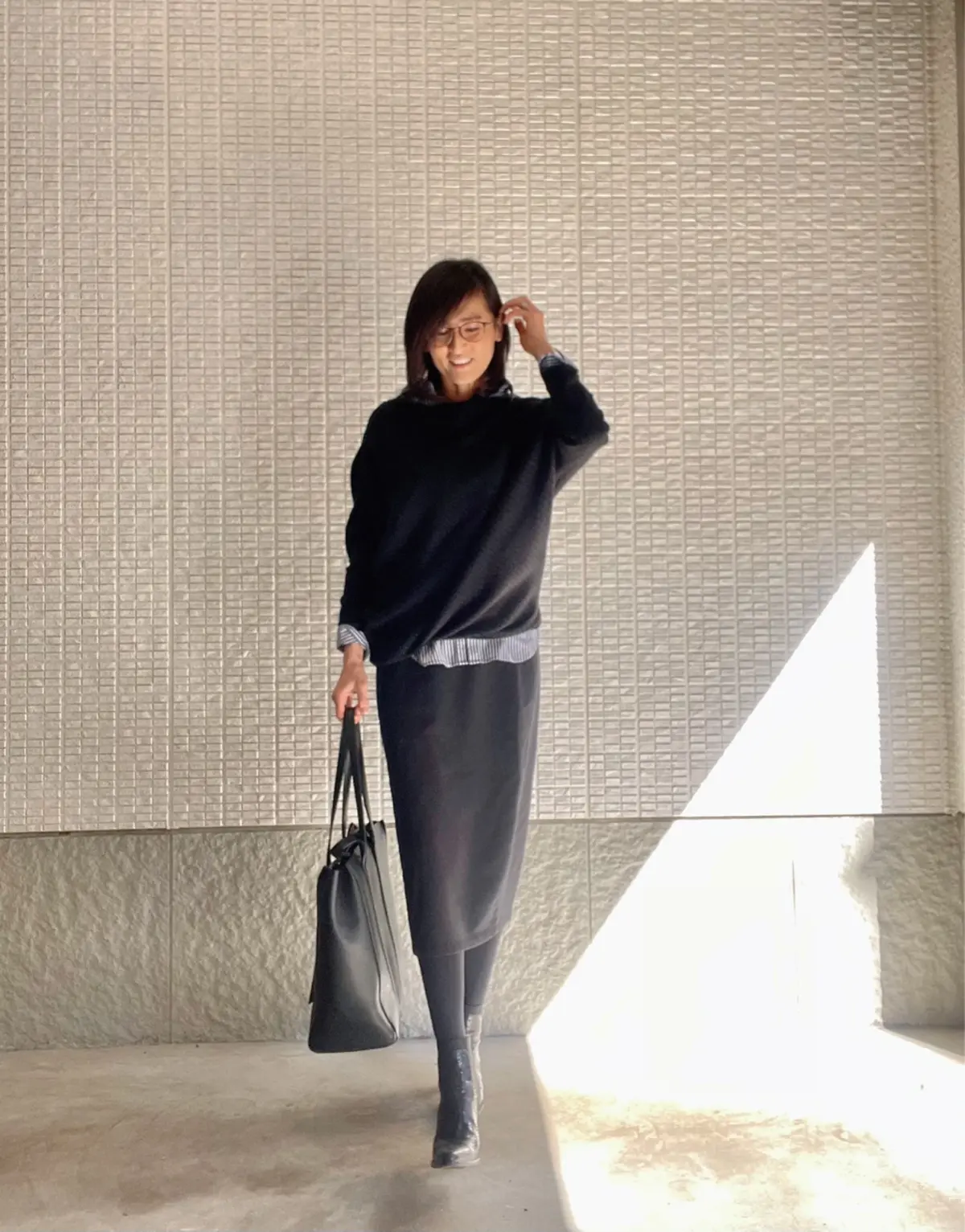 ドルマンニットのレイヤードコーデの画像_2