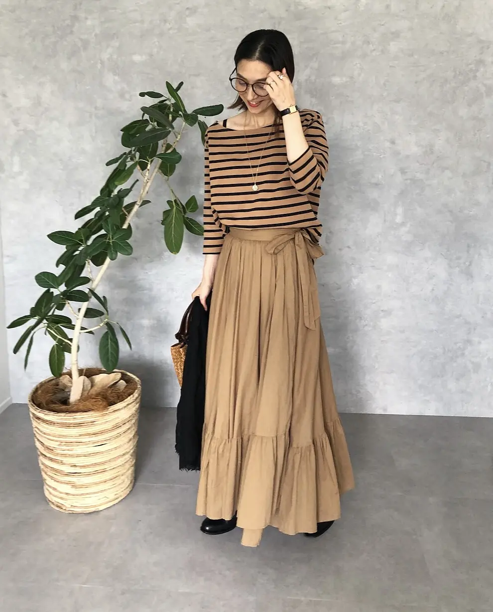 大人の秋色ボーダーコーデ★２styleの画像_6