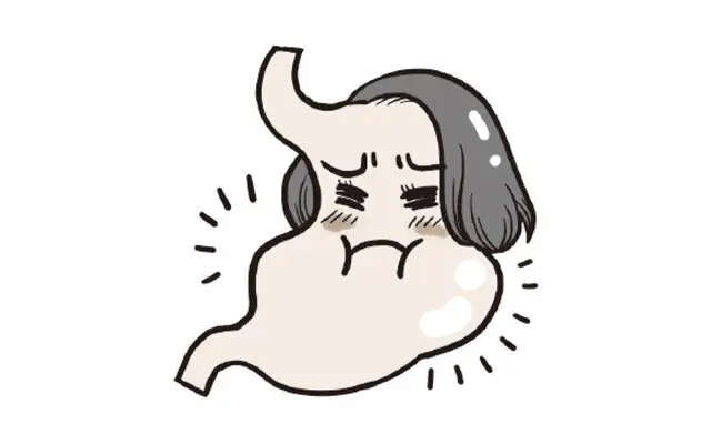 おなかが張る 胃の蠕動運動が鈍く、内容物が送り出せないとおなかが張りやすい。