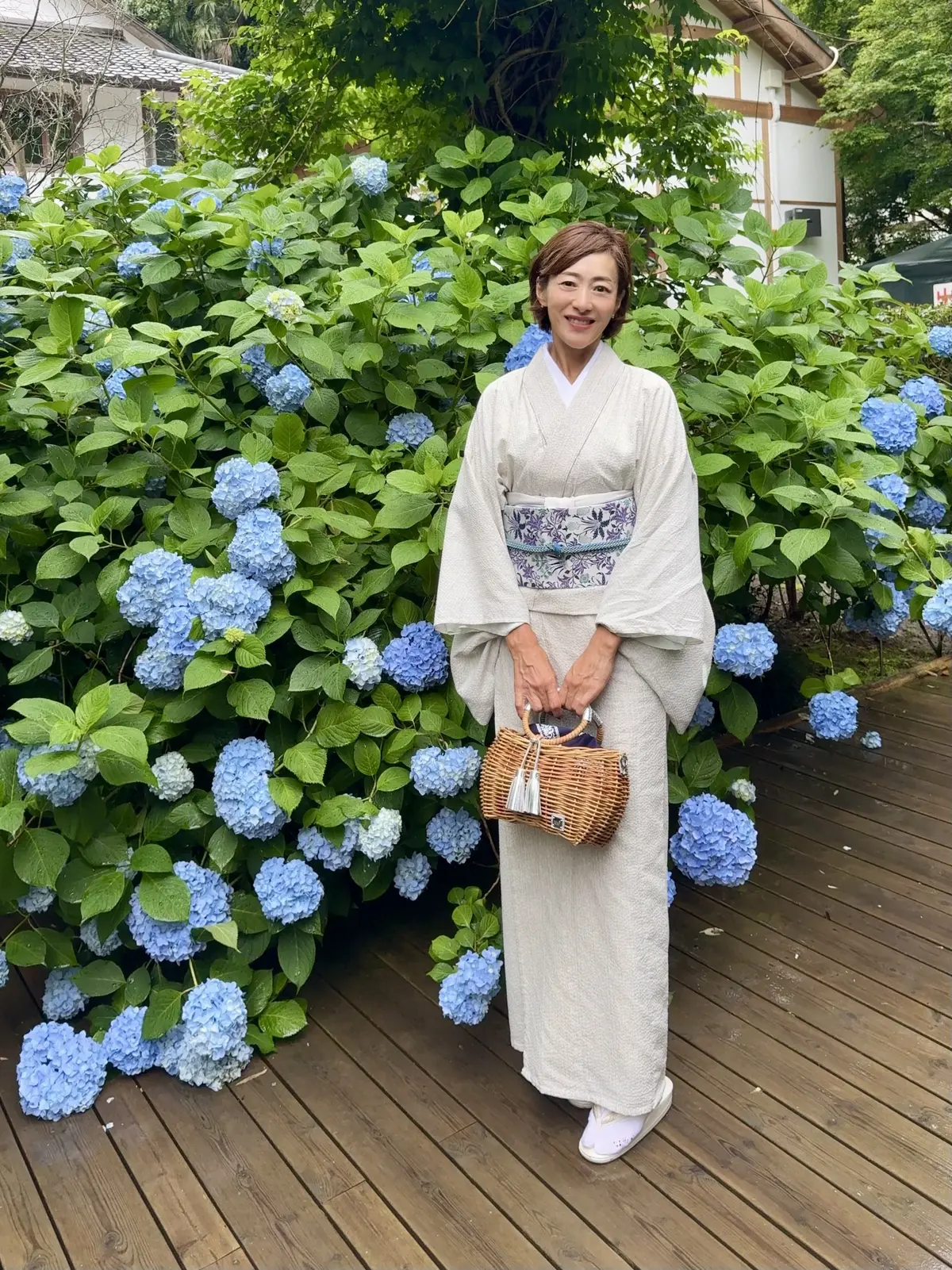 紫陽花の季節、自分で仕立てたお着物で古都の画像_21