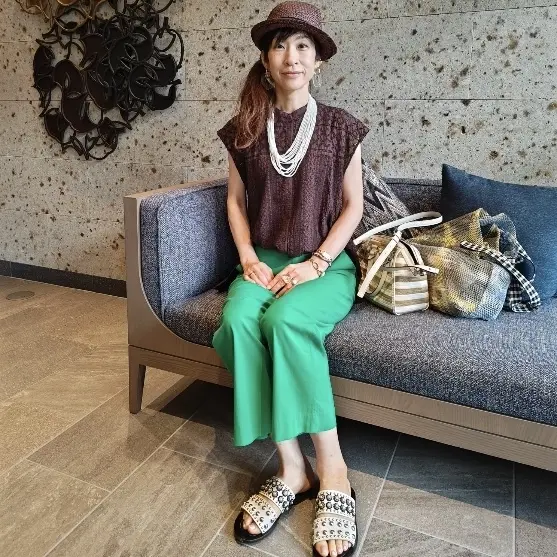 倉敷旅2日目はグリーンのパンツコーデで！の画像_1