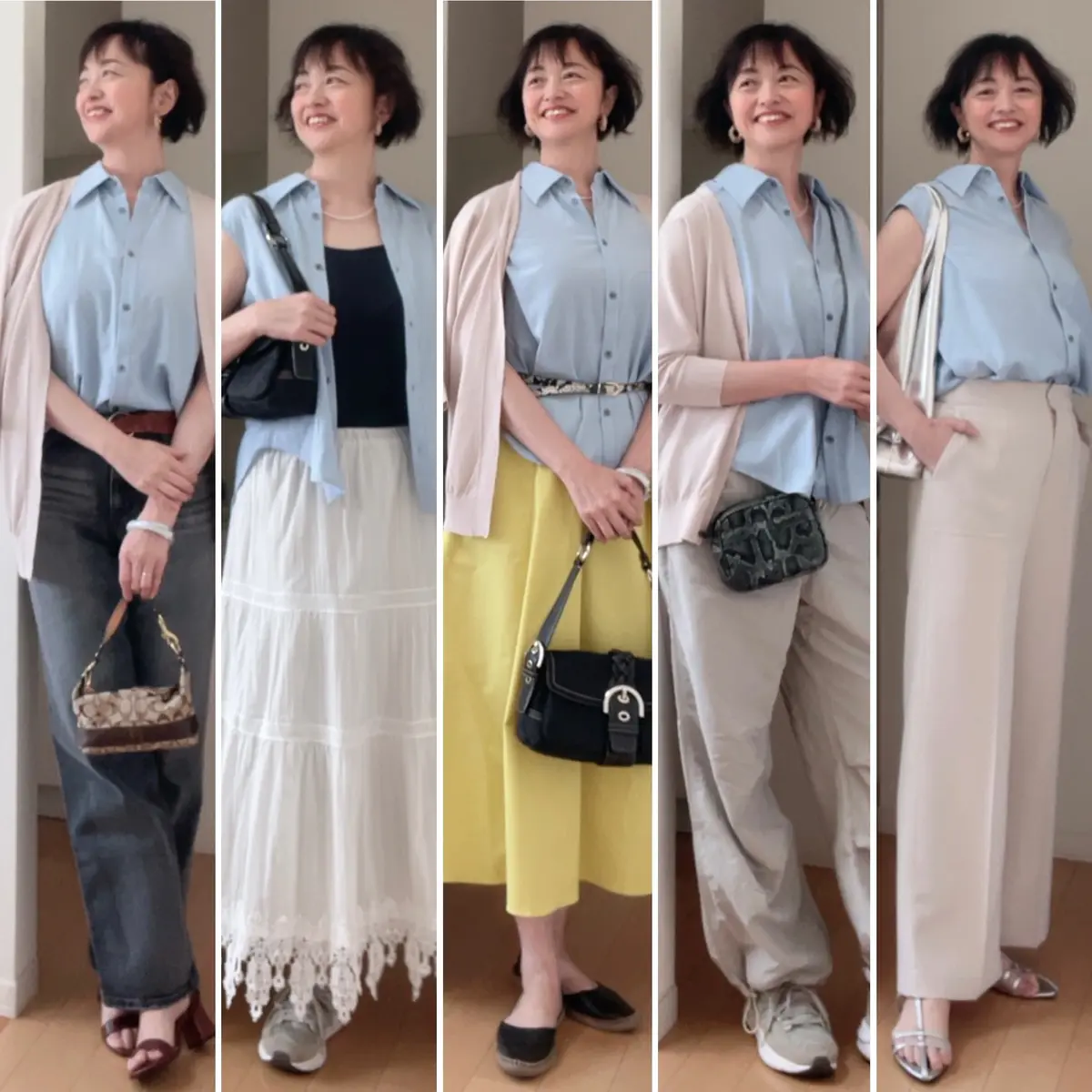 初夏コーデ♡薄淡カラーノースリーブ＆カーの画像_8