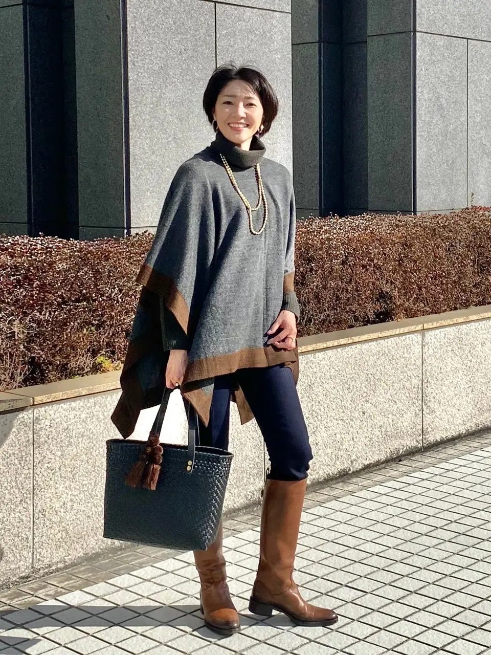 Simple ポンチョコーデ①