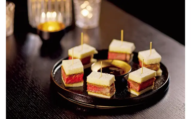 和牛テンダーロインのサンドイッチをおつまみに