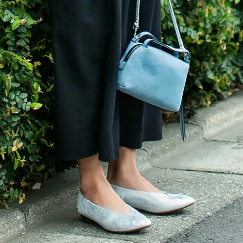 enchanted/本革ソフトレザーVカットバブーシュ/プレス原さん着用