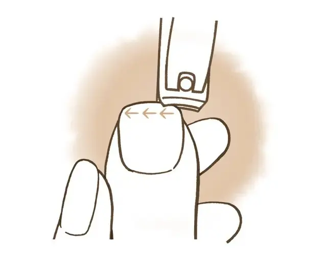 《Step1》爪切りで爪を直線的に切る