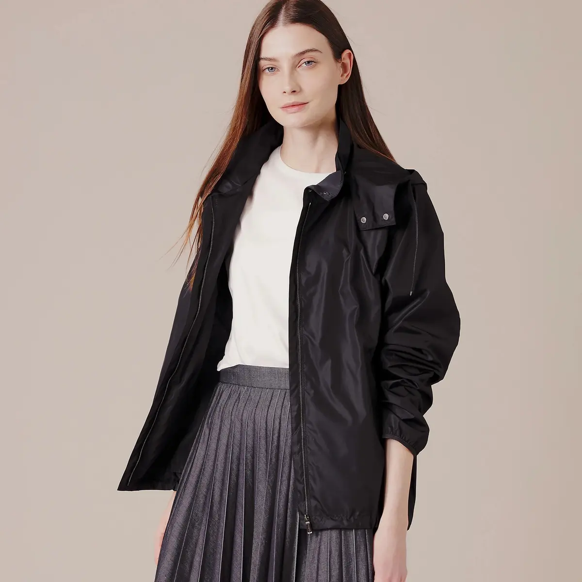 eclat ×MACKINTOSH LONDON　【LIMONTA】シャイニーナイロンタフタフーデッドコート　