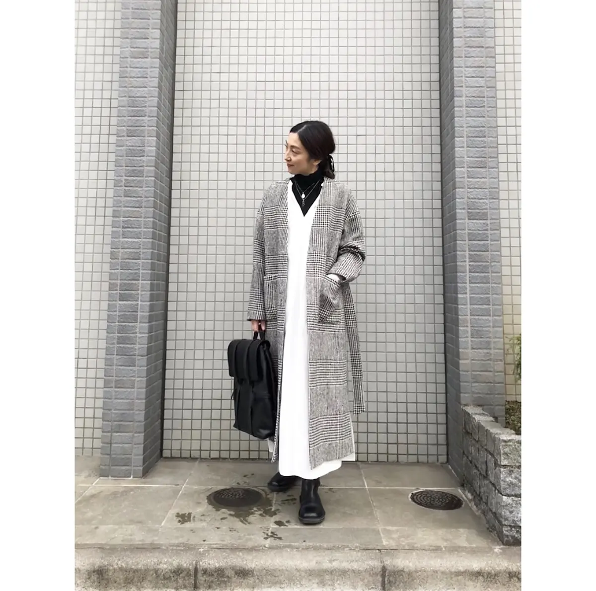 冬終わりのグレンチェックコーデの画像_3