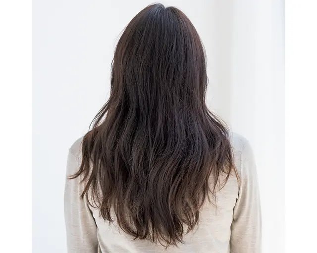 レイヤーロングヘアのバック