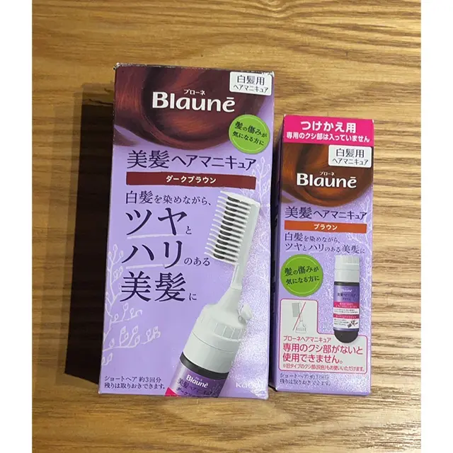 カラーとカラーの間に、ヘアマニキュアでセルフ染め