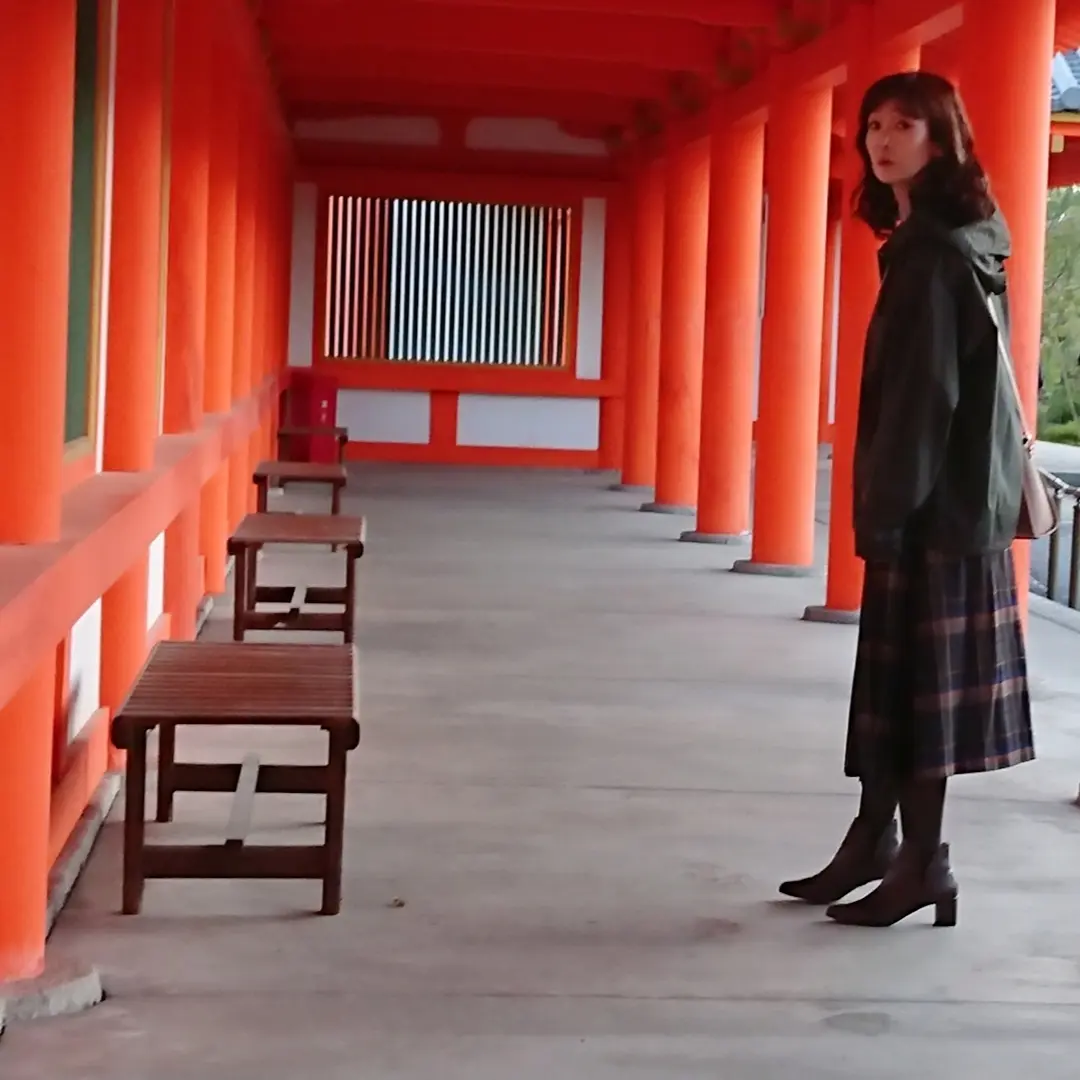 アウター  チェックスカート  ショートブーツ