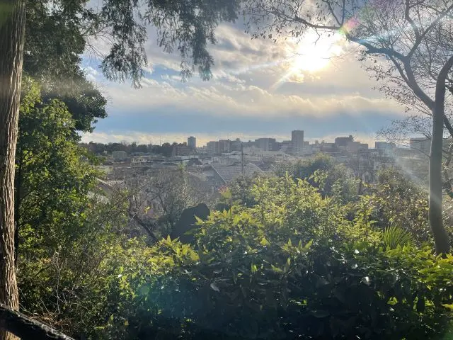 川越城の富士見櫓跡の上からの眺望