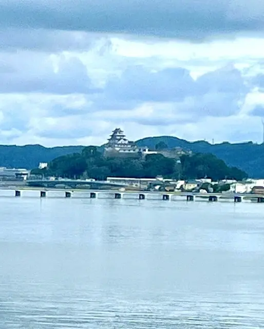 車窓からの唐津城