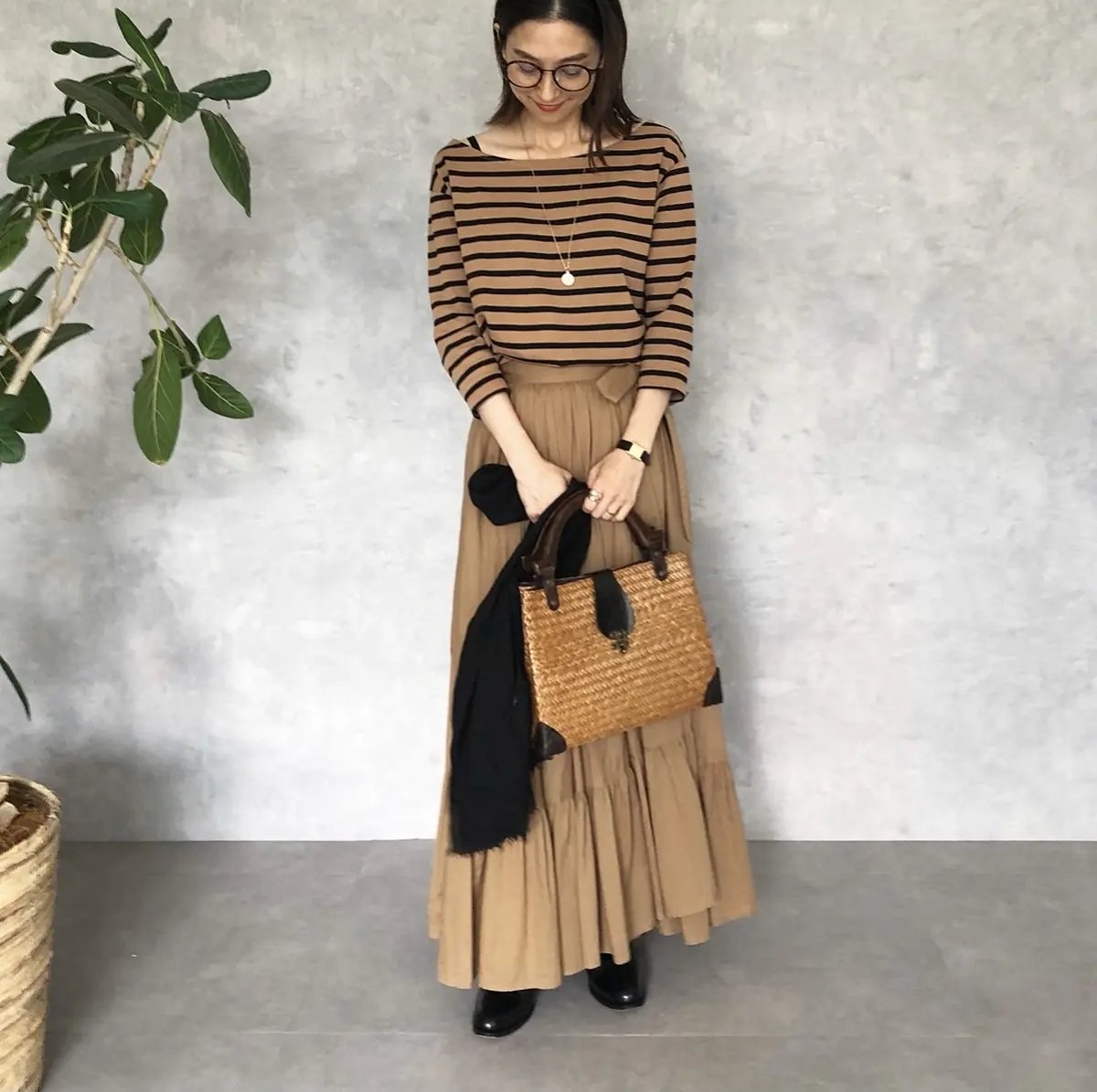 大人の秋色ボーダーコーデ★２styleの画像_10