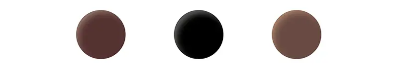 （左から）ダークブラウン、ブラック、ライトブラウン