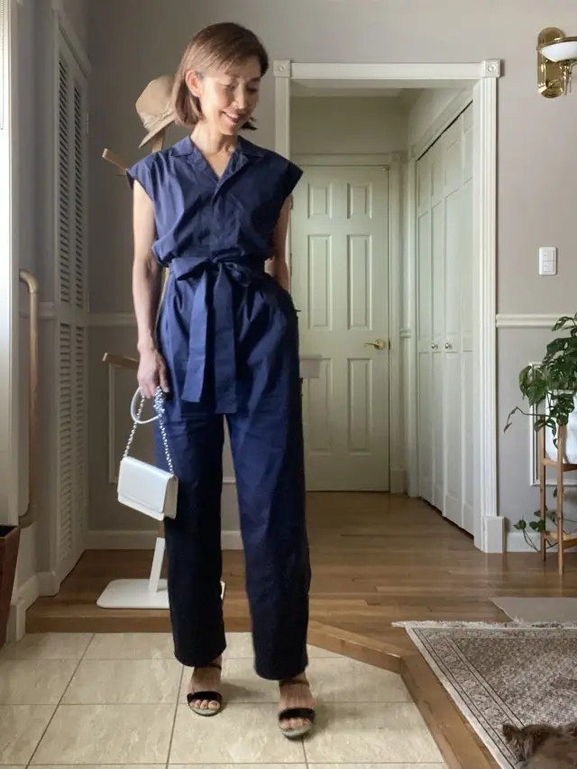 爽やかネイビーのオールインワンの画像_3