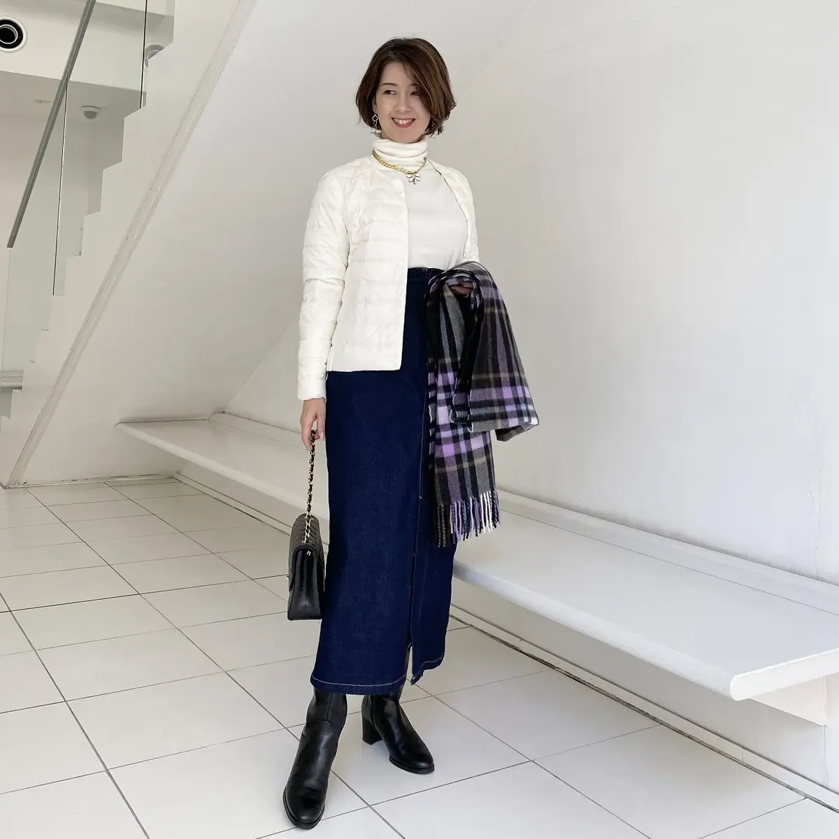 小柄さん向け大人のデニムスカートコーデ2の画像_3