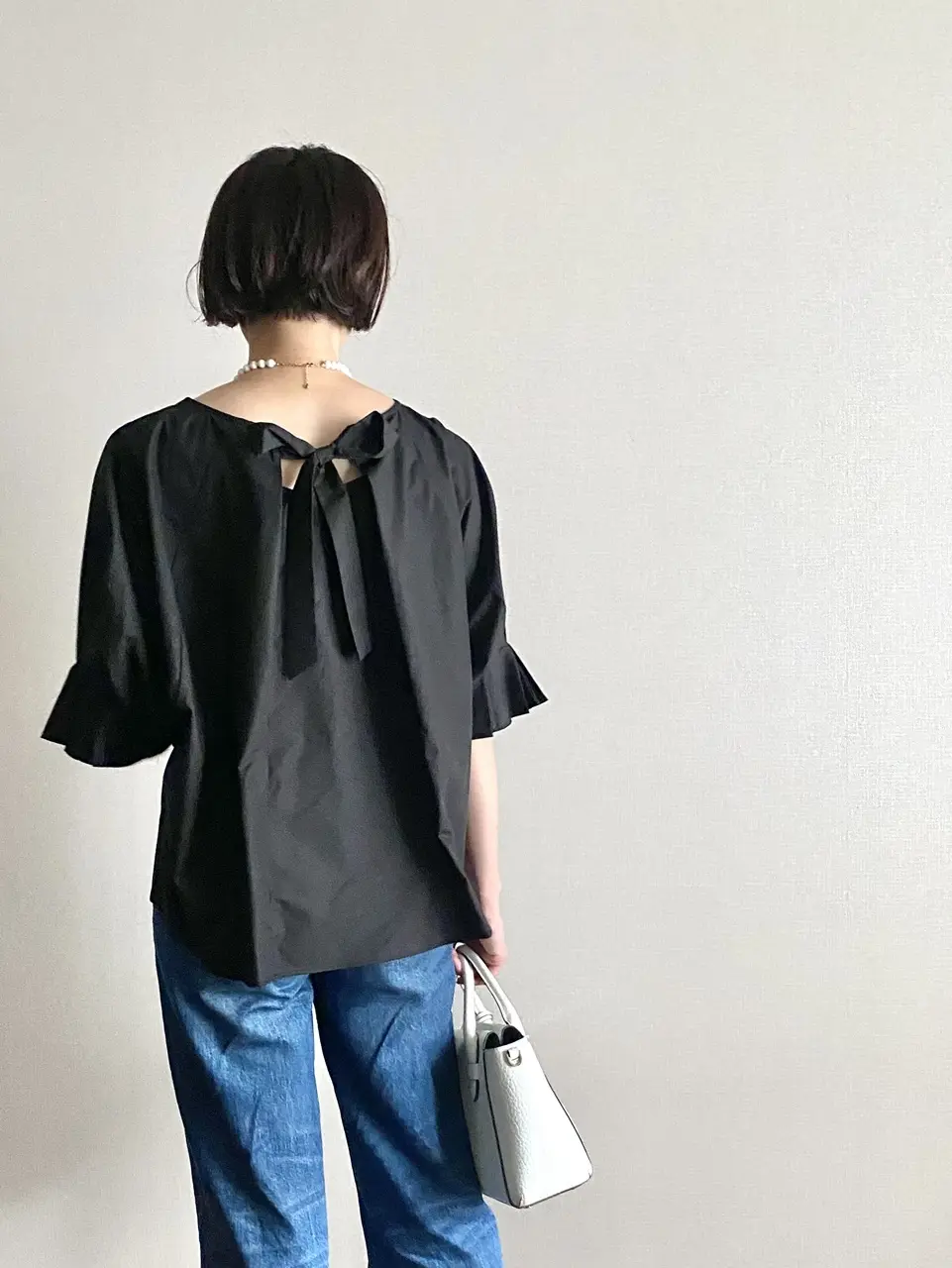 NOLLEY’S バックリボン袖タックブラウス