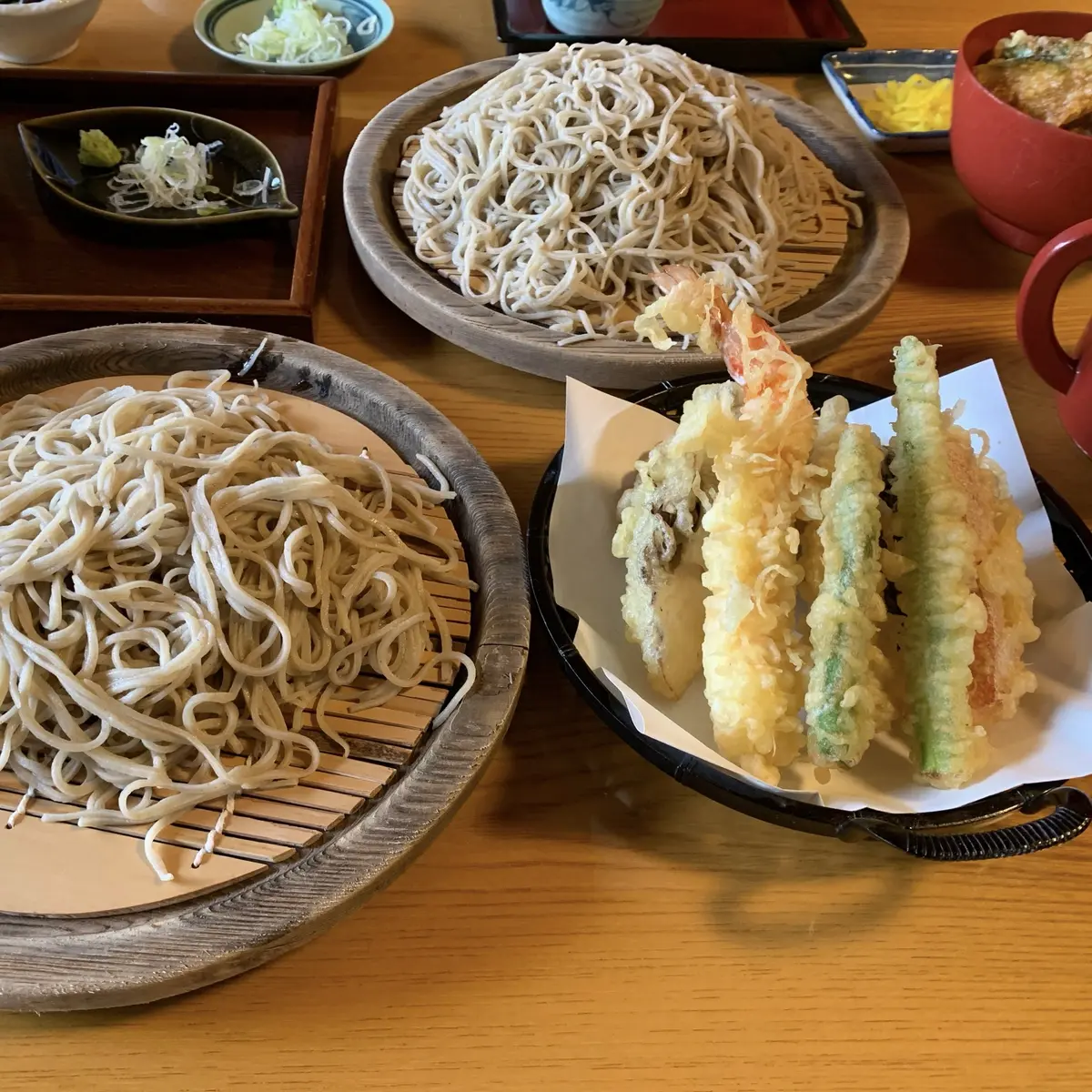天付もりそば、とろろそば、蕎麦がき