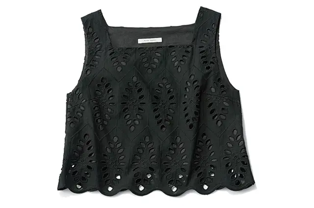 プレインピープルの黒レースブラウス