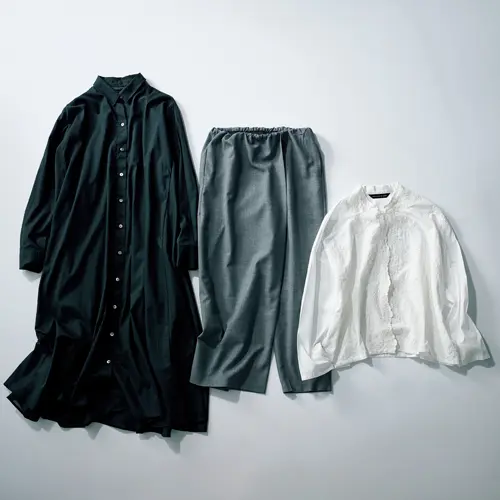 ミズイロインドのシャツ、パンツ、ワンピース